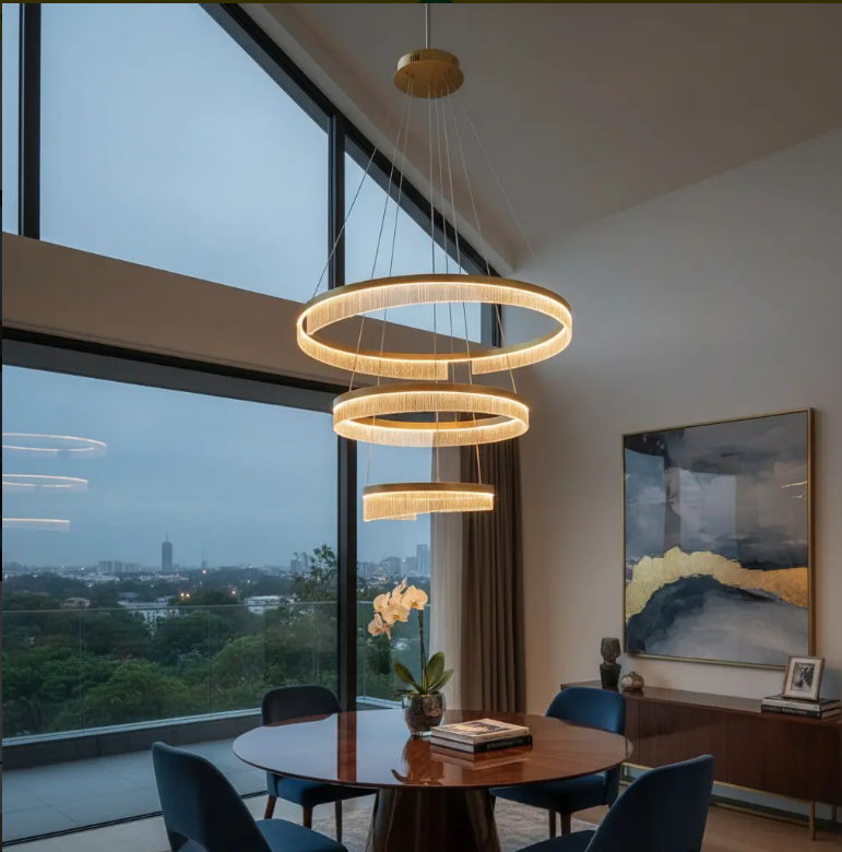 Pedente 3 Arco Redondo Dourado.